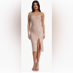 Dress the Population Women's Zahra Sheath Midi Dress XXL Nude Pink NWT